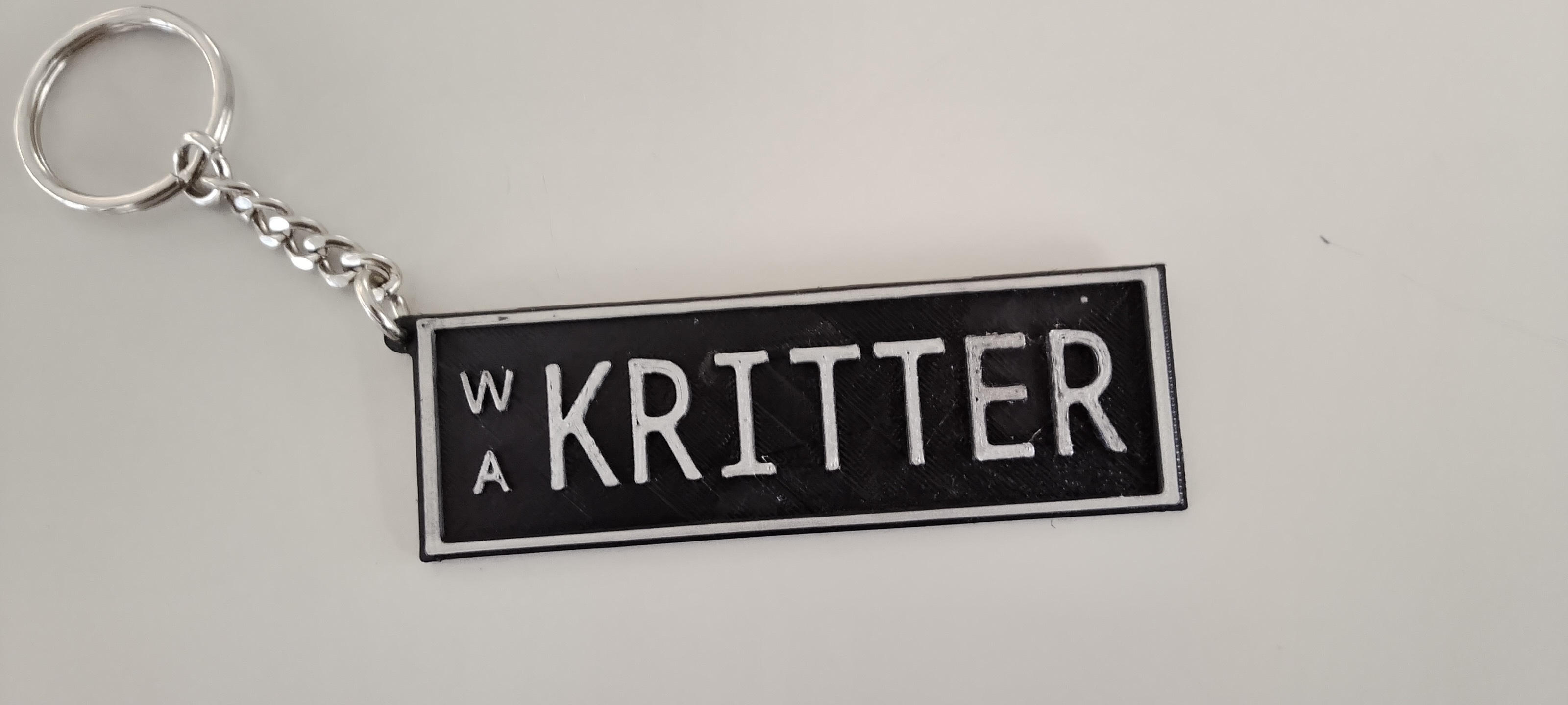 Custom numberplate keychain